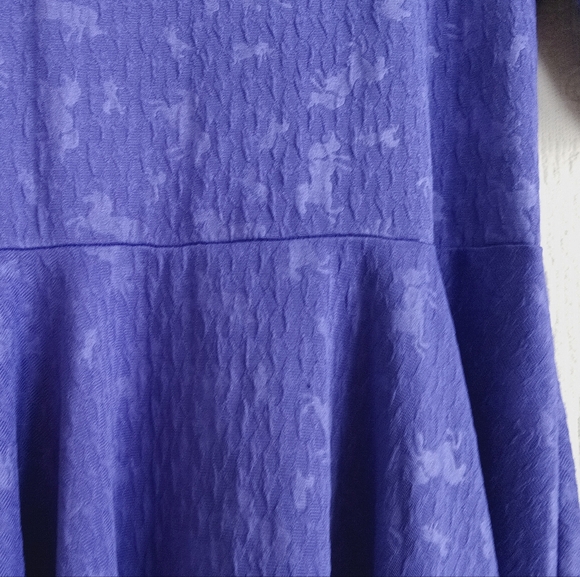 LuLaRoe Purple Unicorn Fit N Flare Midi Dress Stretchy Textured Fantasy Colorful - Picture 9 of 13